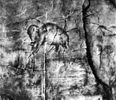 Живописное изображение мамонта в Валовой пещере на Нижнем Урале 