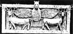 Медный рельеф из храма в аль-Обейде. Ок. 2600 г. до н. э. Лондон. Британский музей 