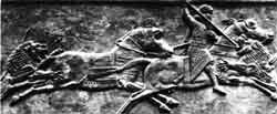 Сцены охоты. Рельеф из дворца Ашшурбани-пала в Ниневии. Середина VII в. до н. э. Лондон. Британский музеи