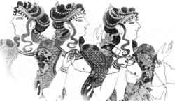 «Дамы в голубом». Фреска Кносского дворца. Середина II тысячелетия до н. э. Гераклейон. Музей 