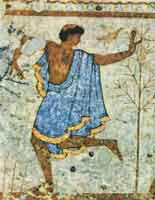 Танец. Фрагмент росписи, гробницы в Корнето. Начало V в. до н. э.