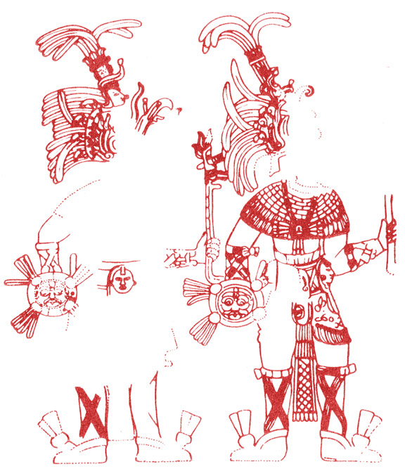 Фигуры правителей подземного царства Болоти-ку, рельефные изображения на стенах гробницы правителя