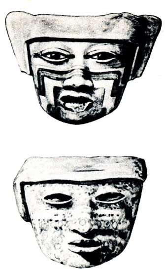 Теотихуаканские глиняные расписные маски