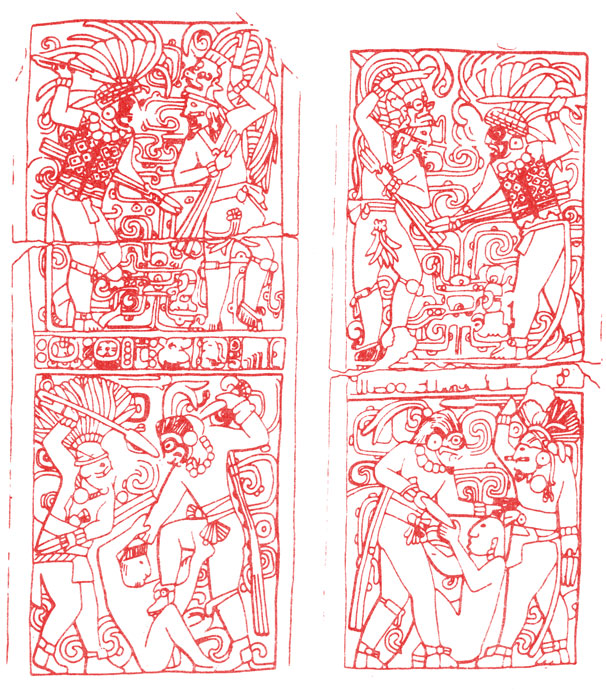 Битва тольтеков с майя, каменный рельеф из Чичен-Ицы
