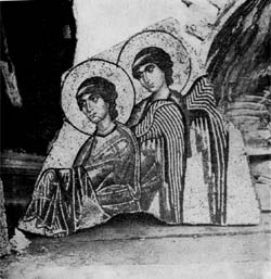 Ангелы. Деталь сцены Крещения. Мозаика из Нового монастыре на Хиосе. XI в.