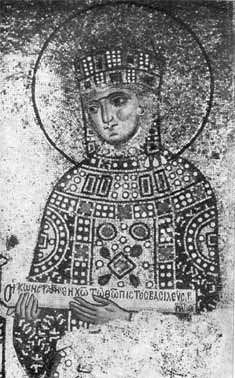 Императрица Зоя, жена Константина IX  Мономаха (1042-1055). Мозаика из Софии Константинопольской.