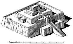 Храмовая башня (зиккурат) в Уре. Конец III тысячелетия до н. а. Ренонстр унция.