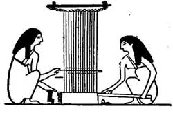 Ткачихи. Деталь росписи из гробницы Хнумхетепа. XII династия.