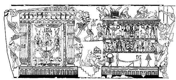 Мастерская художников-резчиков. Роспись из гробницы в Фивах. XVIII династия.