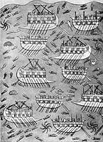 Финикийские военные и торговые корабли.
 Ассирийский рельеф из дворца Синаххериба в Ниневии. VIII—VII вв. до н. э. 