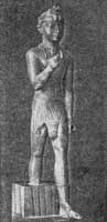 Статуэтка, изображающий царя Тахарку. VII в. до н. э. Бронза. 