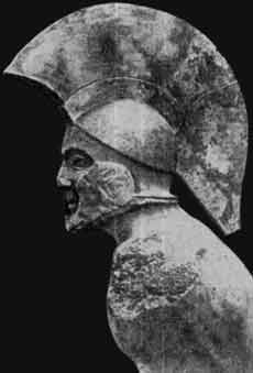 Лаконский воин («Царь Леонид»). Скульптура первой половины V в. до н. э. Мрамор.