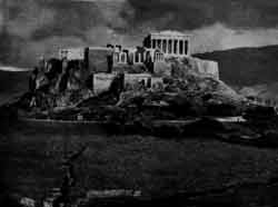 Афинский  акрополь Вид со стороны Пропилеи. Современное состояние