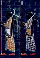 Лучники персидской гвардии Фриз из дворца Артаксеркса II в Сузах. IV в. до н. э. Глазурованные кирпичи