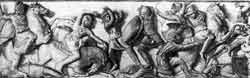 Битва греков с персами. Рельеф так называемого сарнофага Александра Македонского из Сидона. Конец IV в. до н. э.