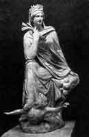 Богиня Тихэ. Статуэтка   из  Антиохии  на  Оронте.  Работа  Эвтихида. III в. до н. э. Мрамор.