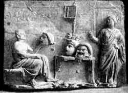 Менандр и муза. Рельеф I в. до н. э. Мрамор.
