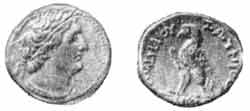 Серебряная  монета Птолемеев: Птолемея II Филадельфа (283-246 гг до н. э.);