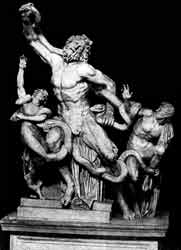 Группа Лаокоона. Работа родосских скульпторов Агесандра. Полидора и Афинодора. I в  до н. э  Мрамор.