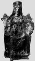 Статуэтка Кибелы из  Ольвии. Ill в. до  н. э. Терракота.