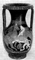 Боспорский сосуд (поляка) с изображением борьбы аримаспа с грифоном. Аттическая работа IV в. до н. э.