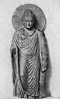 Статуя Будды из Гандхары. II—III вв. н. э. Серый шифер.