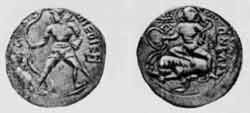 Монета  Чандрагупты II. (380-414 гг. н. э.).