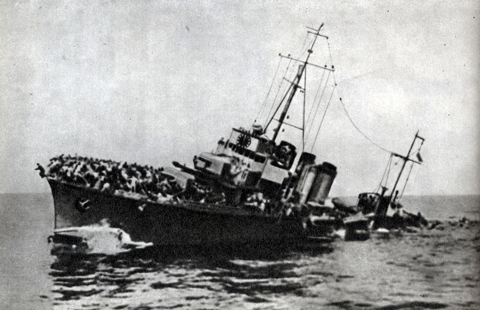 Гибель французского миноносца «Бураск» под Дюнкерком. 30 мая 1940 г.