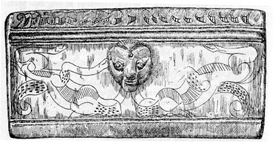 Рис. 23. Ступава  в Словакии. Бронзовое украшение пояса с маскообразными рельефными изображениями.
