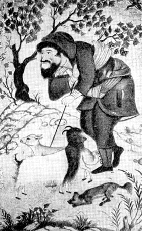 Пастух. Миниатюра работы Ага-Реза Аббаси. 1632 г.