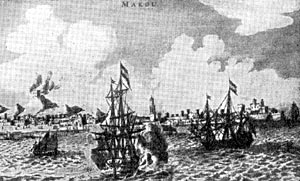 Вид порта Макао. Гравюра начала XVII в.