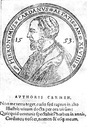 Иероним Кардано. Гравюра 1560 г.