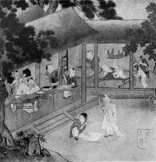Сельская школа. Период династии Сун (960-1279). Живопись на шёлке