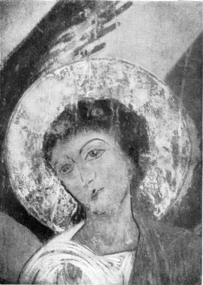 Голова ангела. Роспись из монастыря в Кинцвиси. Деталь. XII в.