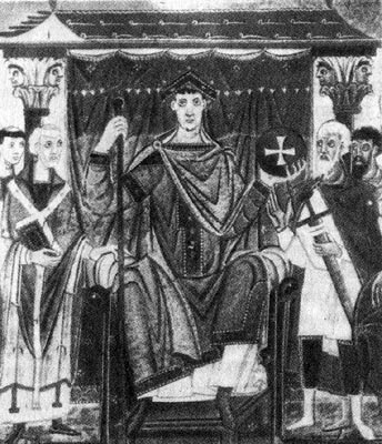 Император Оттон III. Миниатюра (X-XI вв.)