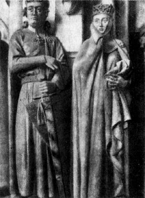 Маркграф Экехард и его жена Ута. скульптуры в соборе г. Наумбурга (Германия, XIII в.)