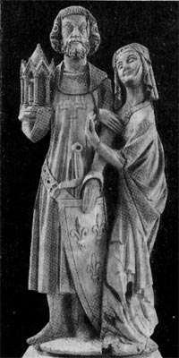 Людовик Святой со своей женой. Скульптура (XIII в.)