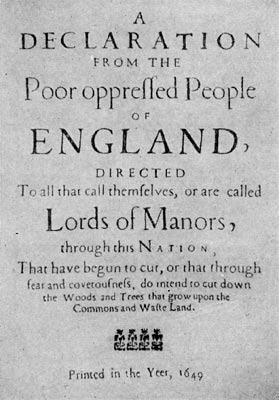 Титульный лист памфлета диггеров 'Декларация бедного угнетённого народа Англии' 1649 г.