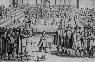 Кромвель разгоняет Долгий парламент. Гравюра XVII в.