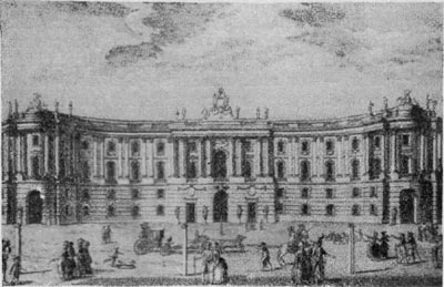 Королевская библиотека в Берлине. Построена в 1774-1780 гг. Гравюра Шлайена
