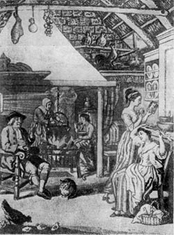 Интерьер шотландского дома. Рисунок 1788 г.