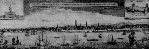 Филадельфия. Рисунок середины XVIII в.