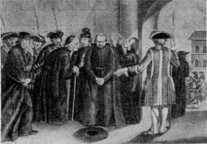 Изгнание иезуитов из Испании. Гравюра Ж. Манкура