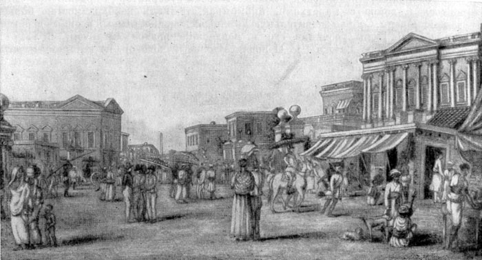 Европейский квартал в Калькутте. Рисунок 1811 г.