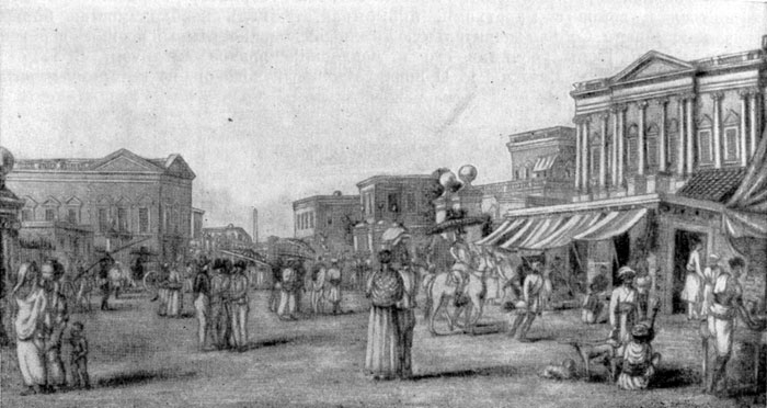 Индусский квартал в Калькутте. рисунок 1810 г.