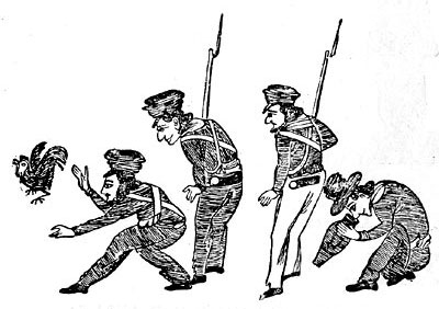 Английские солдаты. Китайская карикатура 1848 г.