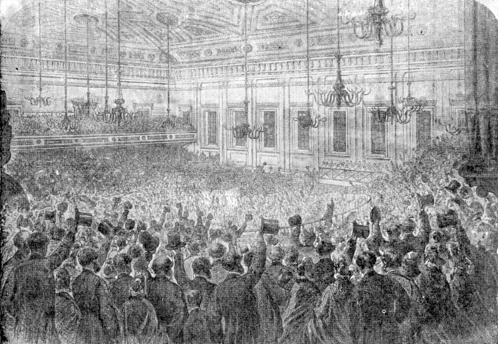 Митинг в Лондоне против рабства. Гравюра 1863 г.
