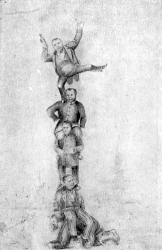 'Пирамида'. Каририкатура на социальный строй России. Из альбома 1860 г.