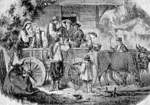 Продажа зерна болгарскими крестьянами. Гравюра 1853 г.