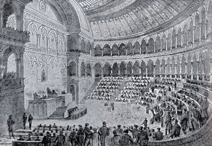 Итальянский парламент в Турине. Гравюра 1861 г.